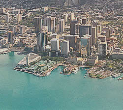 Scorcio della città di honolulu